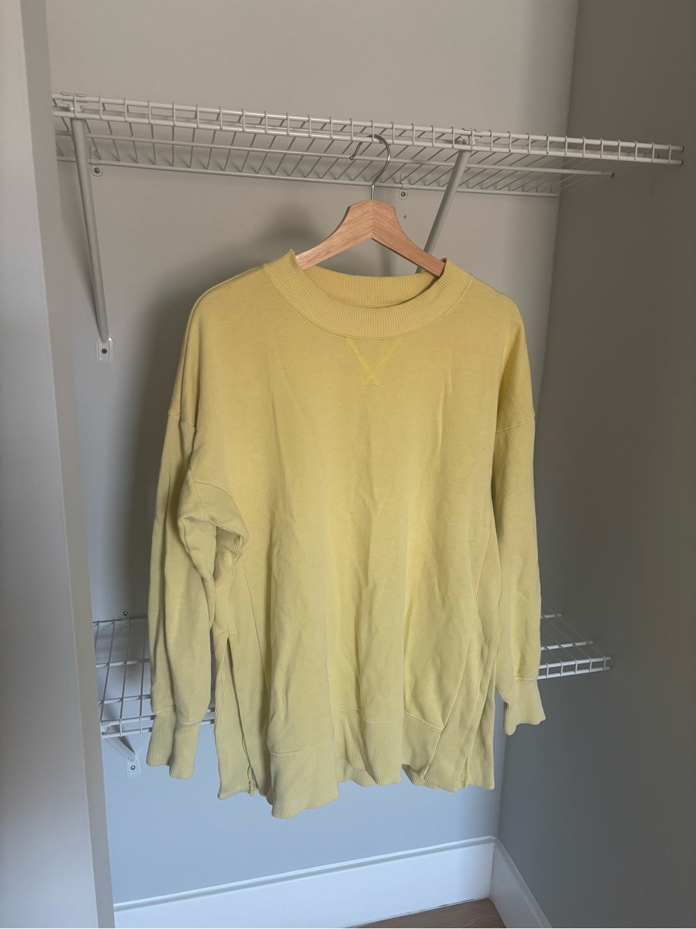 aerie Yellow Oversized Crewneck Sweatshirt